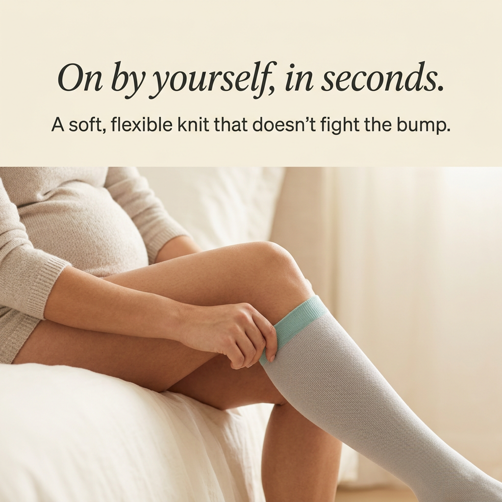 Pregnancy compression socks designed to be easier to put on