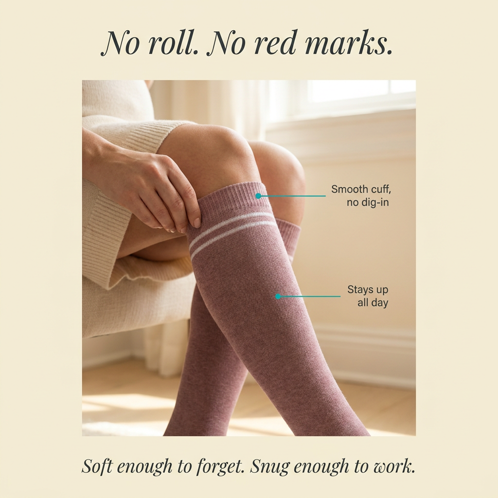 Soft breathable LumaBelly pregnancy compression socks