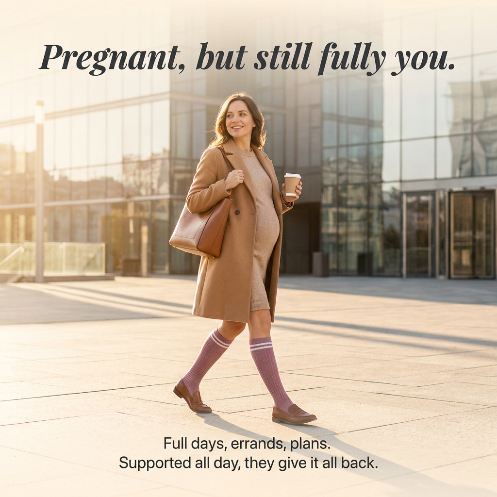 Pregnancy compression socks designed to be easier to put on