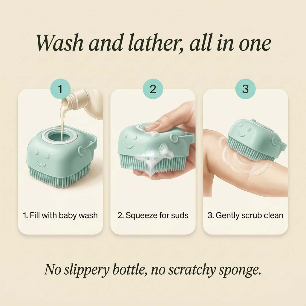 LumaBelly Baby Bath Brush