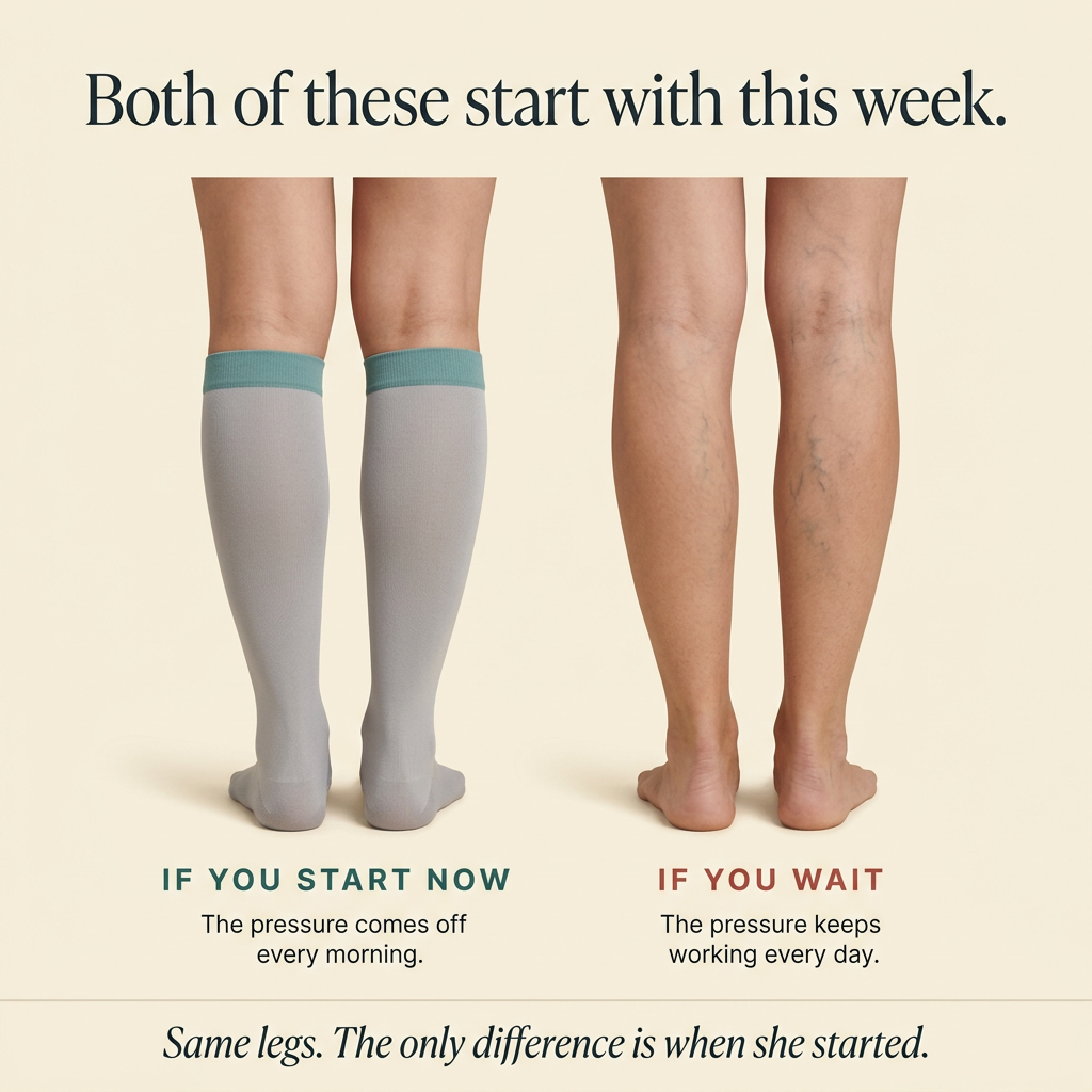 Pregnancy compression socks designed to be easier to put on